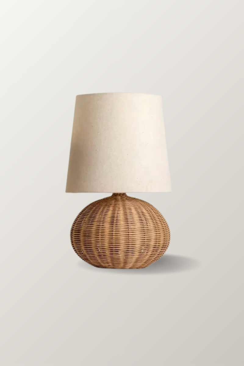 Lampe ronde en rotin