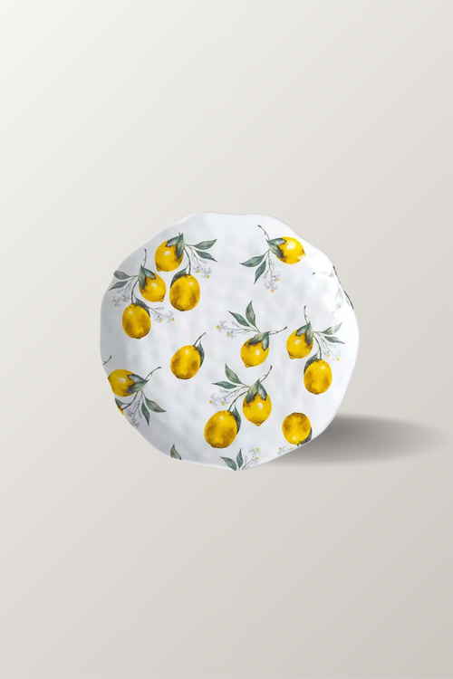 assiette-dessert-motif-citron-floral-art de la table, cuisine, maison