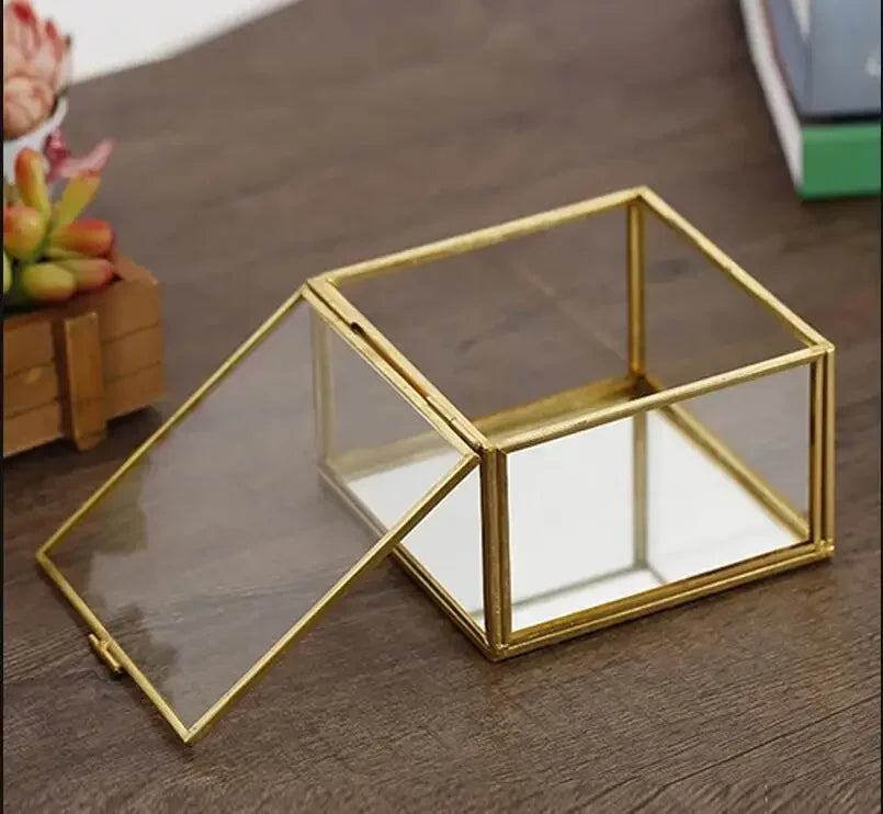 boite, bijoux,laiton,verre,transparent,rangement,dressing,chambre,salon,maison,intérieur