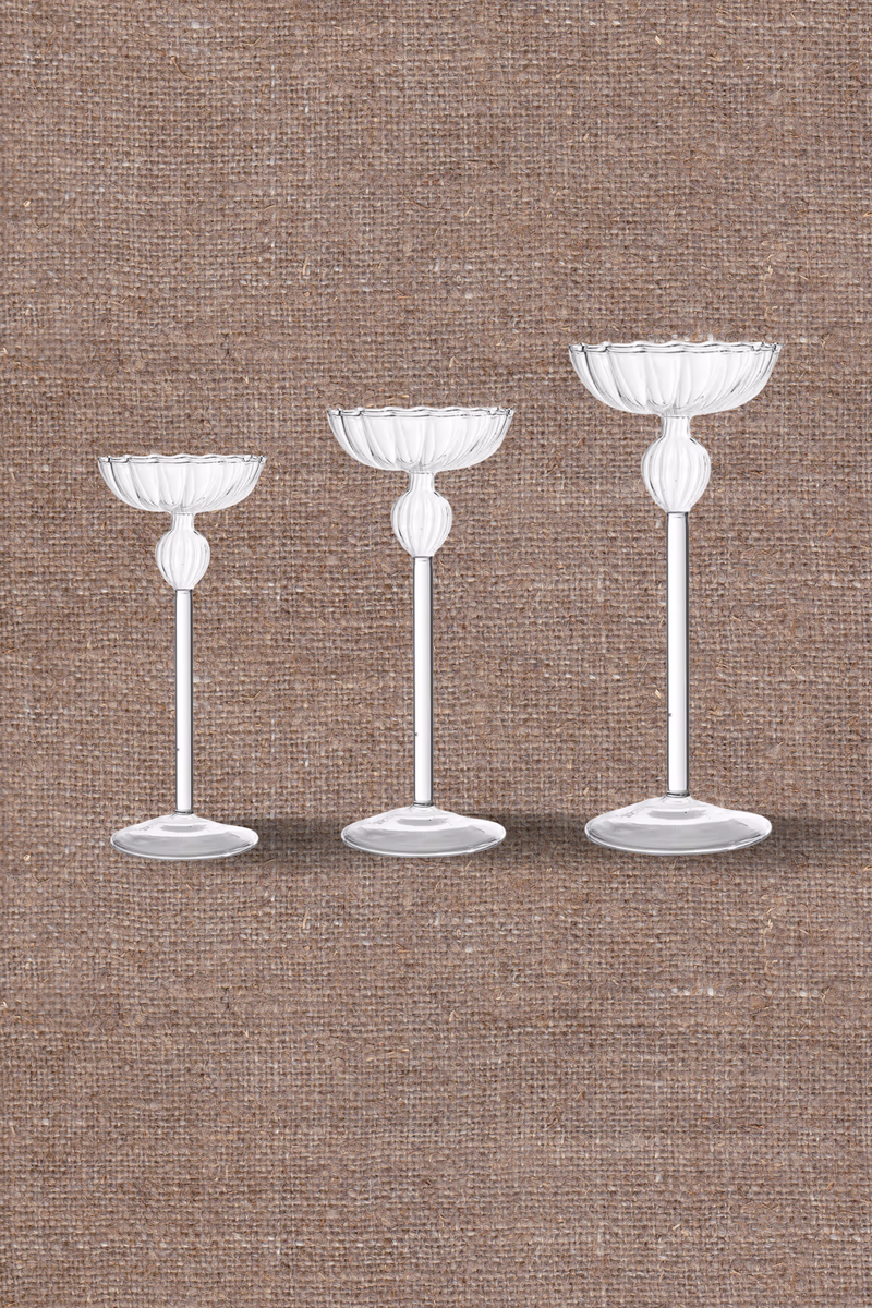 bougeoir-sur-pied-verre-transparent-decoration-interieur,objet,décoratif,salon, bougie,