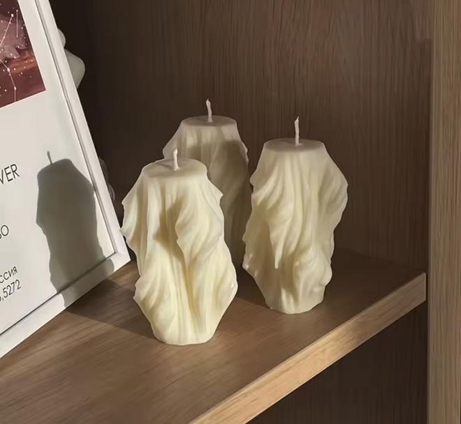 bougie-ondulée-forme-géométrique-décoration-maison-salon-salle-à-manger- soirée