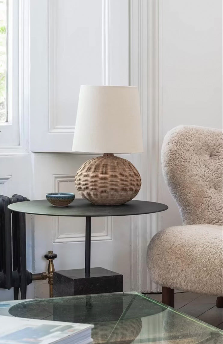 lampe, luminaire,rotin,lin,décoration,intérieur,maison,