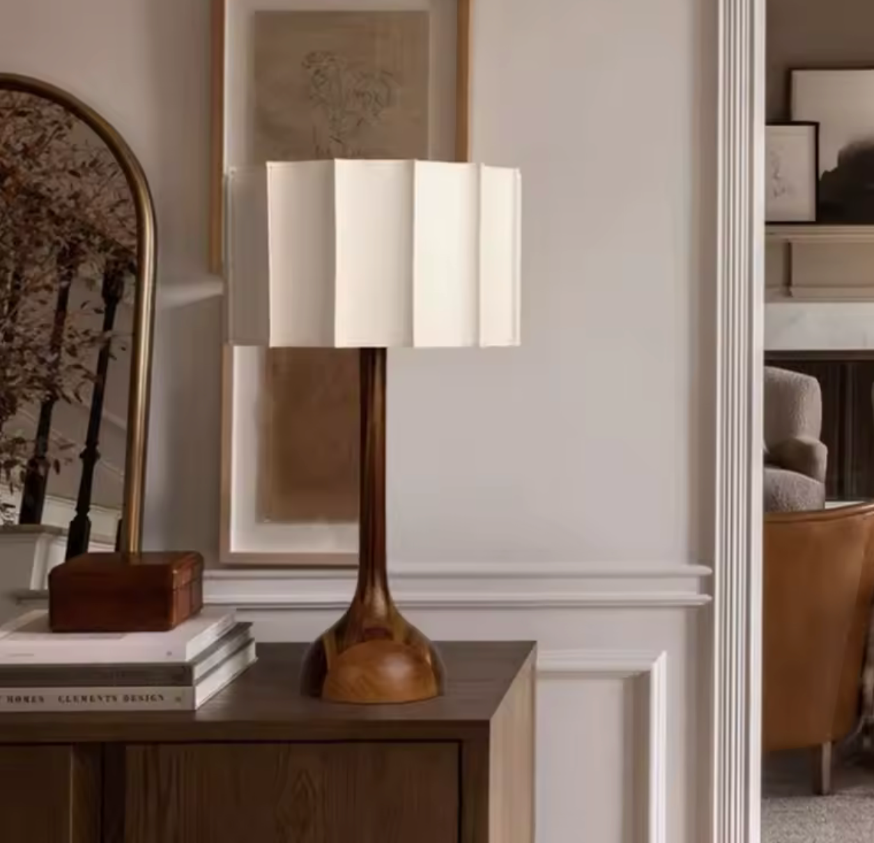 lampe,chevet,à poser, pied bois, abat jour tissus, décoration, maison, luminaires,