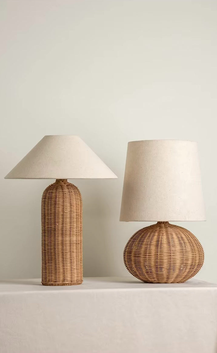lampe, luminaire,rotin,lin,décoration,intérieur,maison,