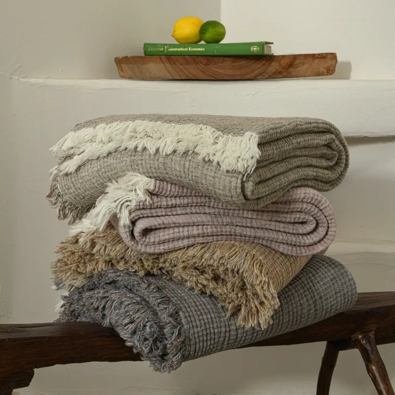 plaid-coton-lin-gris-beige-decoration,maison,chambre,lit,couverture,cocooning,bohemien