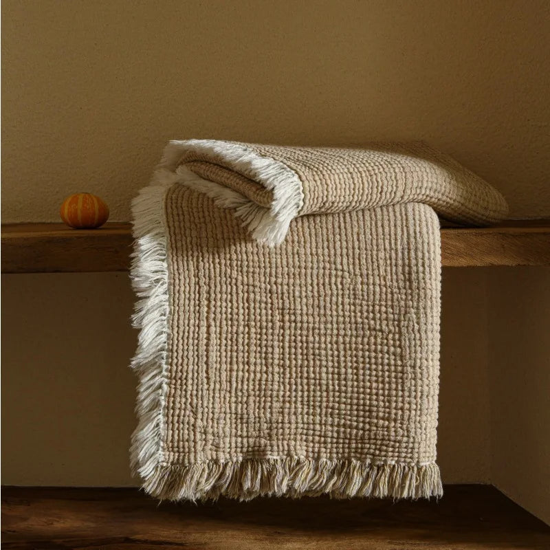 plaid-coton-lin-gris-beige-decoration,maison,chambre,lit,couverture,cocooning,bohemien