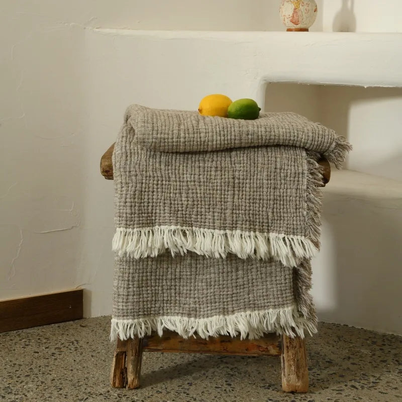 plaid-coton-lin-gris-beige-decoration,maison,chambre,lit,couverture,cocooning,bohemien