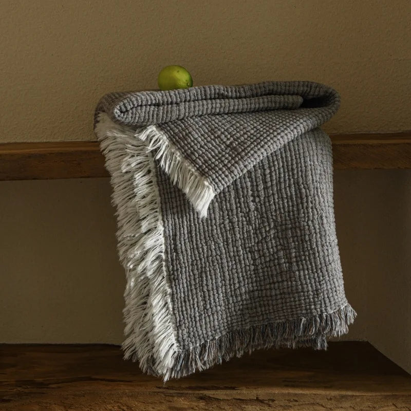 plaid-coton-lin-gris-beige-decoration,maison,chambre,lit,couverture,cocooning,bohemien