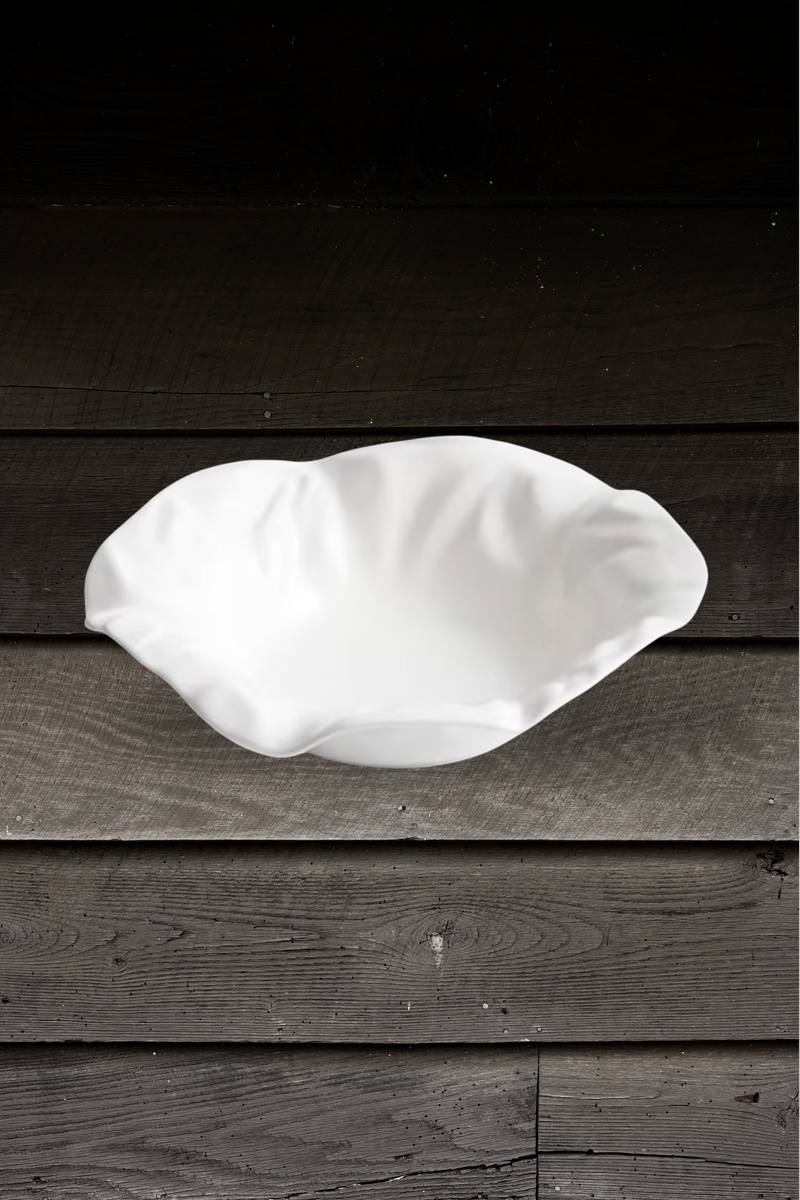 saladier-blanc-céréamique-forme-plissé-accessoire-cuisine-corbeille-fruit